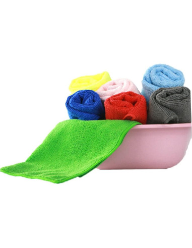 5 Toallas de Microfibra FOMIYES para Limpieza Verde 30x30cm