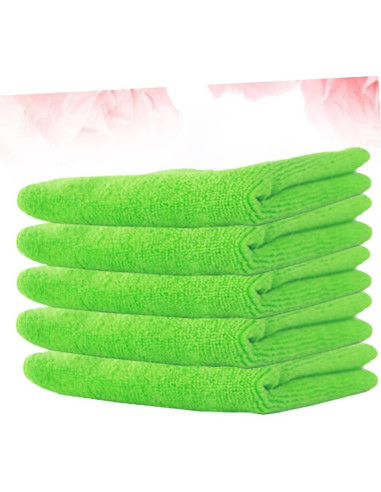 5 Toallas de Microfibra FOMIYES para Limpieza Verde 30x30cm