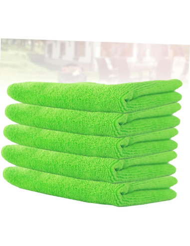 5 Toallas de Microfibra FOMIYES para Limpieza Verde 30x30cm