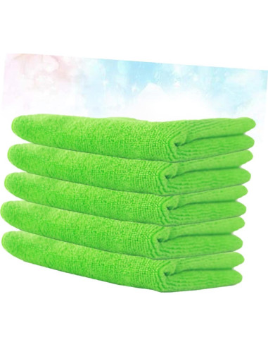5 Toallas de Microfibra FOMIYES para Limpieza Verde 30x30cm