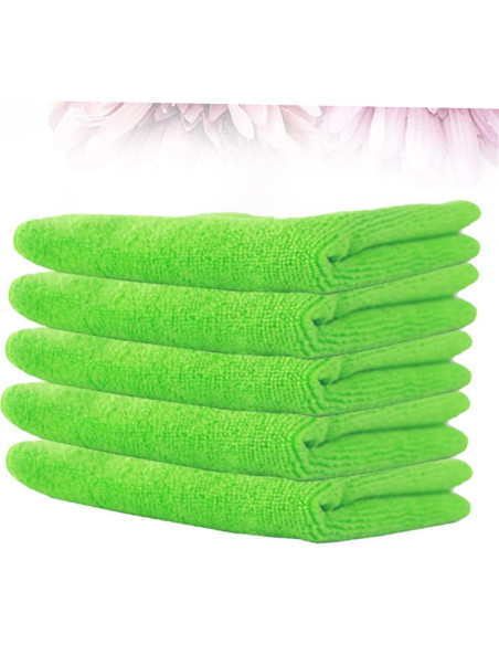 5 Toallas de Microfibra FOMIYES para Limpieza Verde 30x30cm