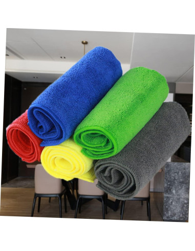 5 Toallas de Microfibra FOMIYES para Limpieza Verde 30x30cm