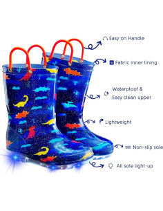 Botas de Lluvia Iluminadas para Niños Dinosaurio Marino 2
