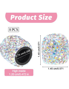 8 Tapas de Válvula de Neumático Brillantes ZEYIYER Rhinestone AB 2