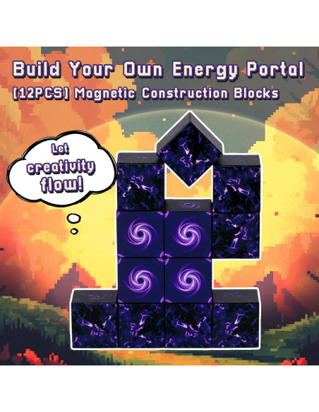 Bloques de Construcción Magnéticos 3 Nutrias 12 Piezas Portal