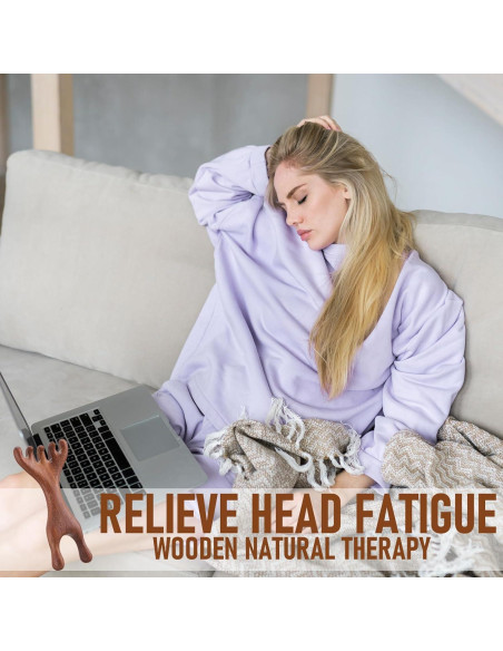 Masajeador de Cuero Cabelludo Manual HJZHII de Sándalo 2 en 1