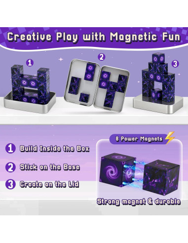 Bloques de Construcción Magnéticos 3 Nutrias 12 Piezas Portal