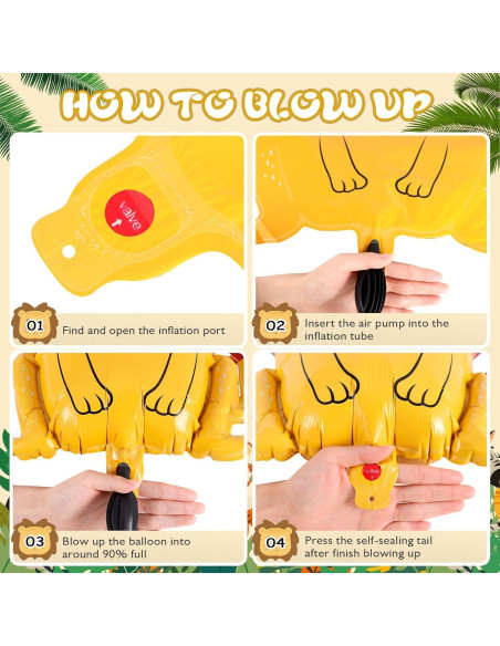 6 Globos de Aluminio Safari YOTHORN - Animales de Zoológico