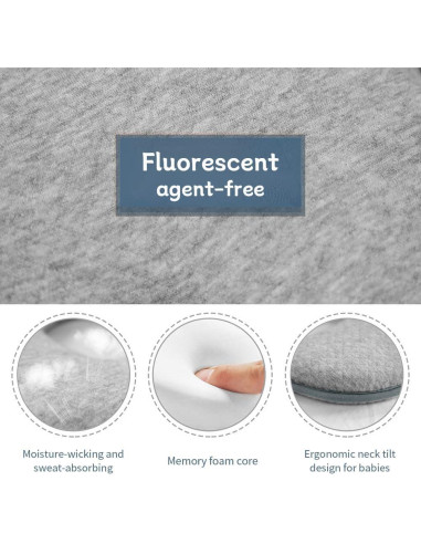 Almohada de Soporte para Cabeza Bebé Cococu - Espuma Memoria 100% Algodón