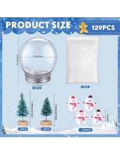 Kit de Esferas de Nieve Plásticas Jerify 16 Piezas Navidad 2