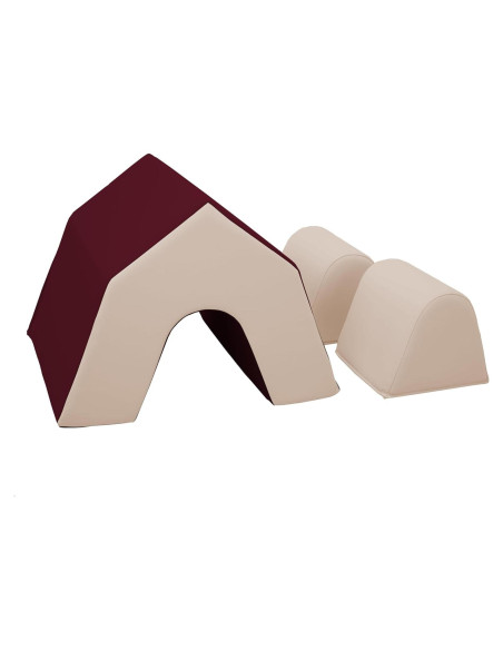 Escalador de Espacio de Juego SoftScape FDP 3 Piezas Burdeos