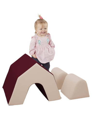 Escalador de Espacio de Juego SoftScape FDP 3 Piezas Burdeos