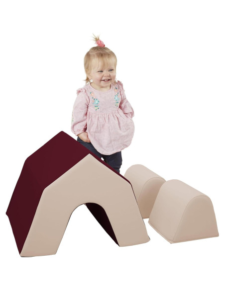 Escalador de Espacio de Juego SoftScape FDP 3 Piezas Burdeos