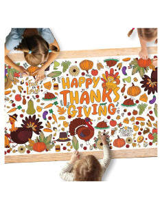 Paqisun Póster Gigante para Colorear Acción de Gracias 183x80 cm