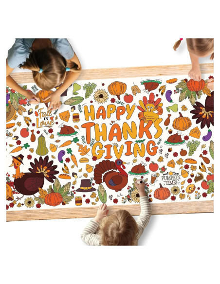 Paqisun Póster Gigante para Colorear Acción de Gracias 183x80 cm
