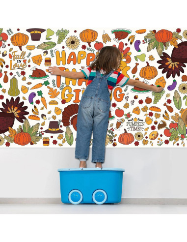 Paqisun Póster Gigante para Colorear Acción de Gracias 183x80 cm