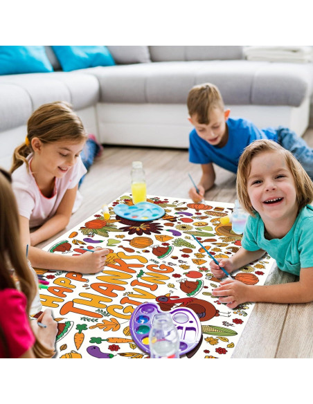 Paqisun Póster Gigante para Colorear Acción de Gracias 183x80 cm