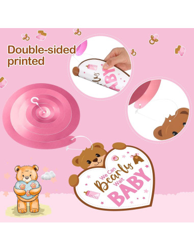 Decoraciones Colgantes Baby Shower Osito Pajean 53 Piezas