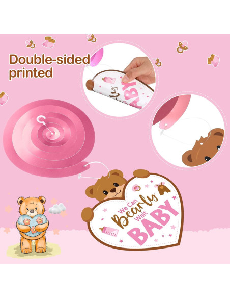 Decoraciones Colgantes Baby Shower Osito Pajean 53 Piezas