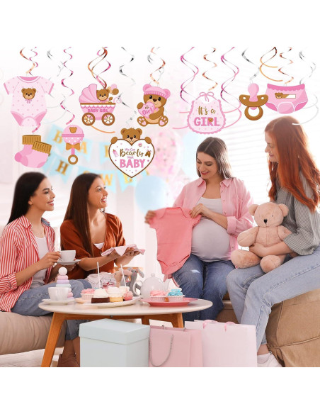 Decoraciones Colgantes Baby Shower Osito Pajean 53 Piezas