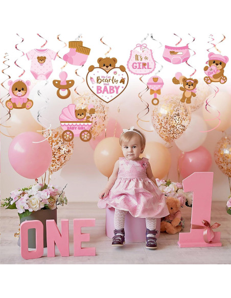 Decoraciones Colgantes Baby Shower Osito Pajean 53 Piezas