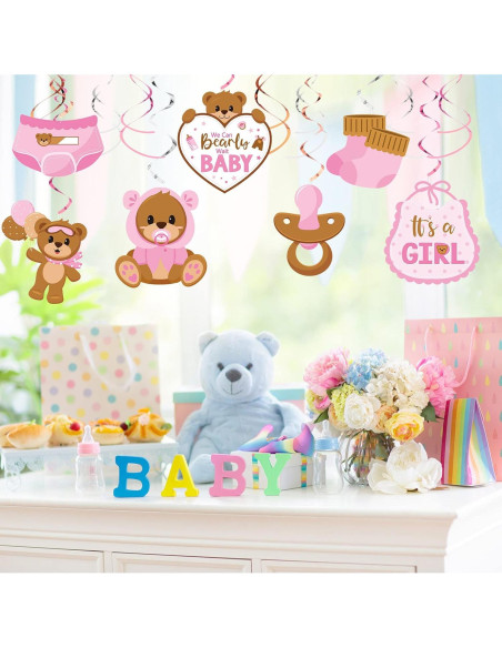 Decoraciones Colgantes Baby Shower Osito Pajean 53 Piezas