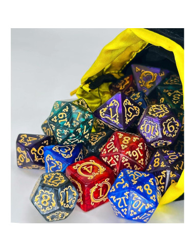 Juego de Dados Poliedricos ODINROLL 35 Piezas D&D RPG