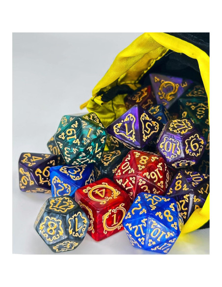 Juego de Dados Poliedricos ODINROLL 35 Piezas D&D RPG
