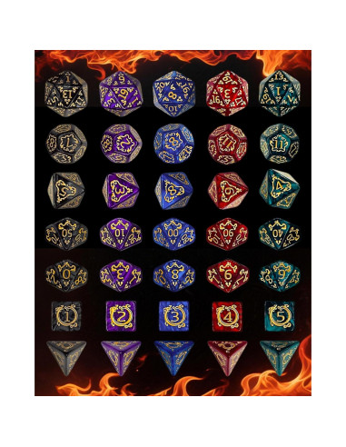 Juego de Dados Poliedricos ODINROLL 35 Piezas D&D RPG
