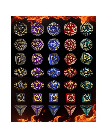 Juego de Dados Poliedricos ODINROLL 35 Piezas D&D RPG