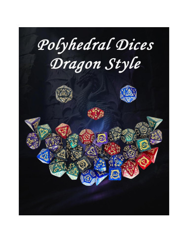 Juego de Dados Poliedricos ODINROLL 35 Piezas D&D RPG