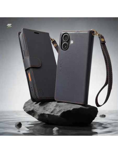 Funda billetera FLIPALM para iPhone 17 - Cuero PU Negro