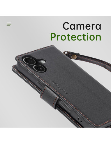 Funda billetera FLIPALM para iPhone 17 - Cuero PU Negro