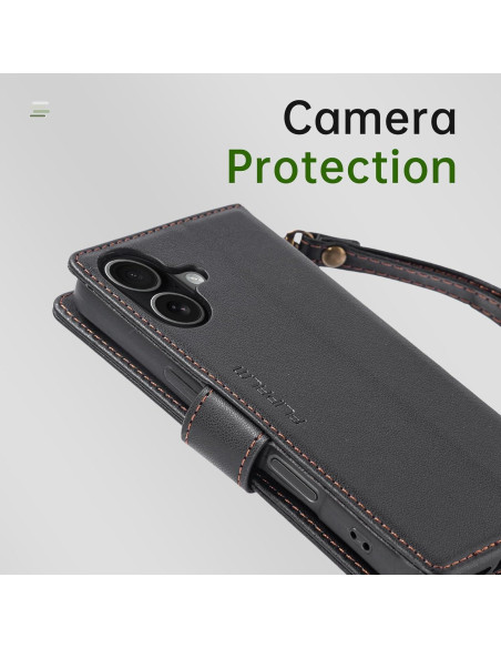 Funda billetera FLIPALM para iPhone 17 - Cuero PU Negro