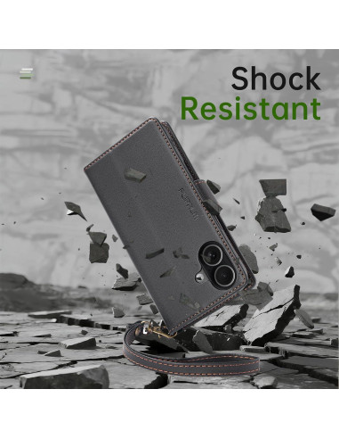 Funda billetera FLIPALM para iPhone 17 - Cuero PU Negro