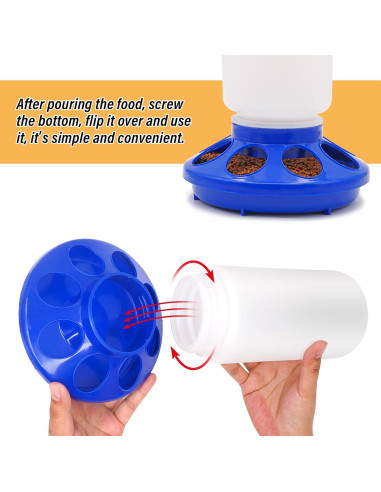 Kit de Alimentador y Bebedero Automático Oujimai para Pollos 1L