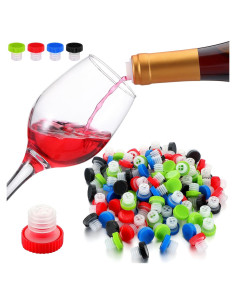 100 Vertedores de Vino Lento Qinyoung con Tapa Coloridos