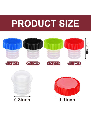 100 Vertedores de Vino Lento Qinyoung con Tapa Coloridos