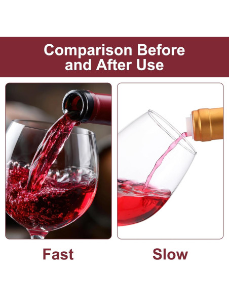 100 Vertedores de Vino Lento Qinyoung con Tapa Coloridos