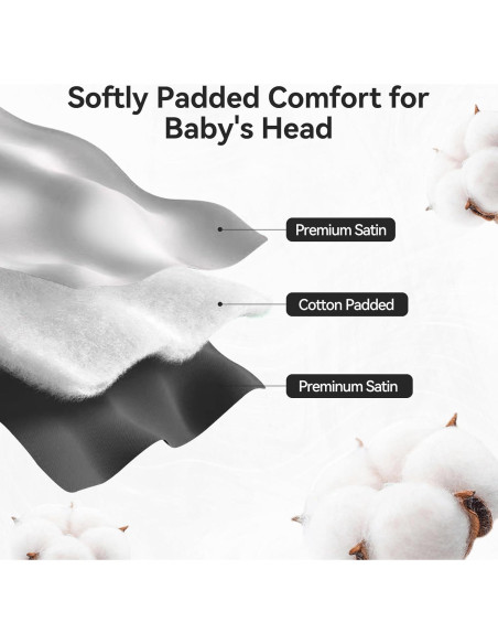 Cubierta de Asiento de Coche Sprouterie 2pcs Satén Rosa Negro