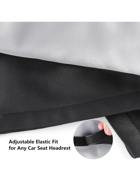 Cubierta de Asiento de Coche Sprouterie 2pcs Satén Rosa Negro