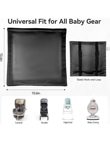 Cubierta de Asiento de Coche Sprouterie 2pcs Satén Rosa Negro