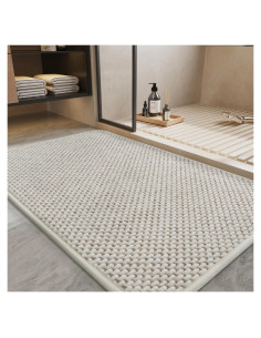 Mat de baño PADOOR 43x71 cm Chenilla Antideslizante Beige