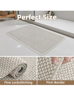 Mat de baño PADOOR 43x71 cm Chenilla Antideslizante Beige 2