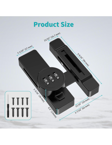 Cerradura de Combinación YogePote para Gabinete Negro 3 Dígitos