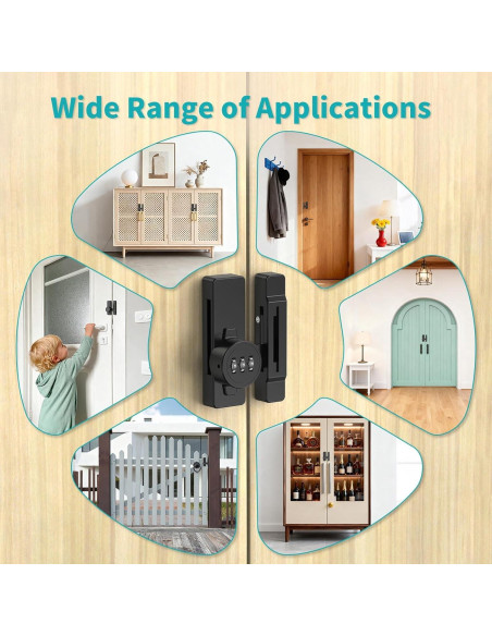 Cerradura de Combinación YogePote para Gabinete Negro 3 Dígitos