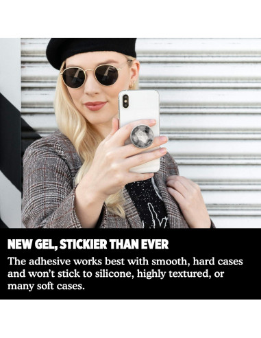 PopSockets Agarre Adhesivo Orquídea Cristal - Soporte Teléfono