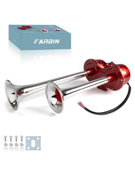 Bocina de Coche FARBIN 12V Doble Cromada 130dB