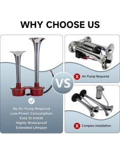 Bocina de Coche FARBIN 12V Doble Cromada 130dB 2