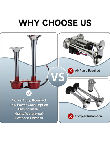 Bocina de Coche FARBIN 12V Doble Cromada 130dB